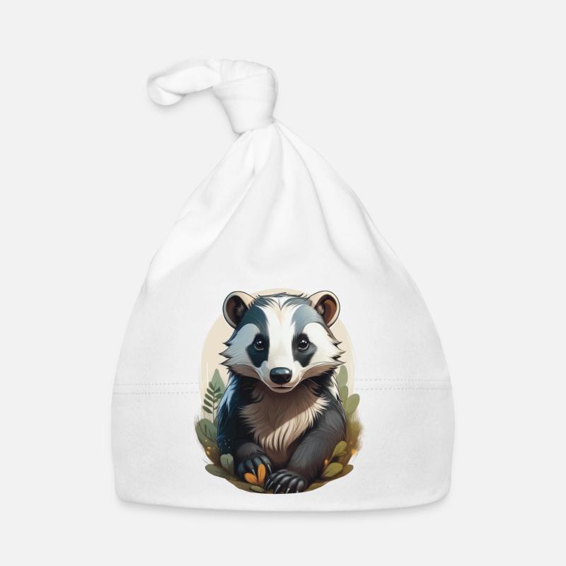 Ein niedlicher Dachs Baby Bio-Mütze