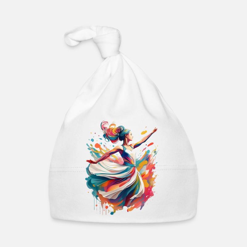 Danseuse colorée abstraite Bonnet bio Bébé