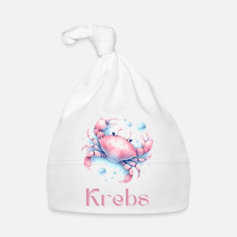 Elegantes Krebs Sternzeichen Aquarell Geschenk Baby Bio-Mütze