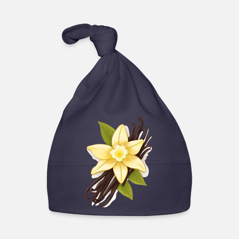 Vanille – Fleur de vanille et gousses de vanille Bonnet bio Bébé