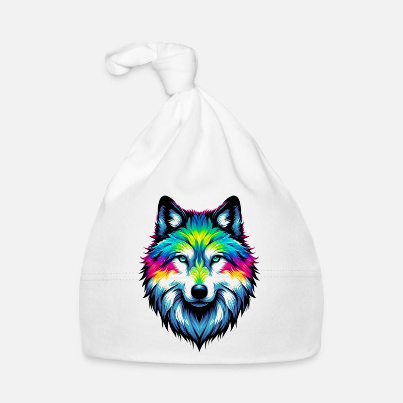 Wolf - Baby Bio-Mütze - Weiß