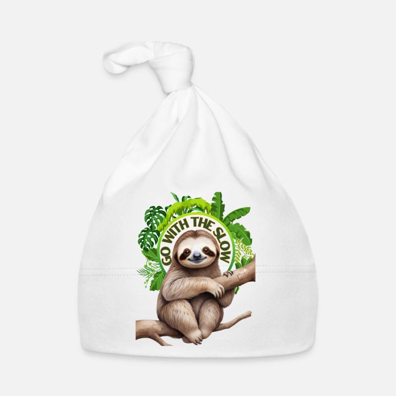 Go with the slow Sloth Organic Baby Cap
