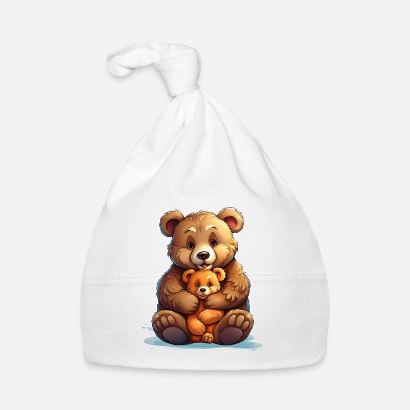 Illustration d’ours en peluche mignons Bonnet bio Bébé