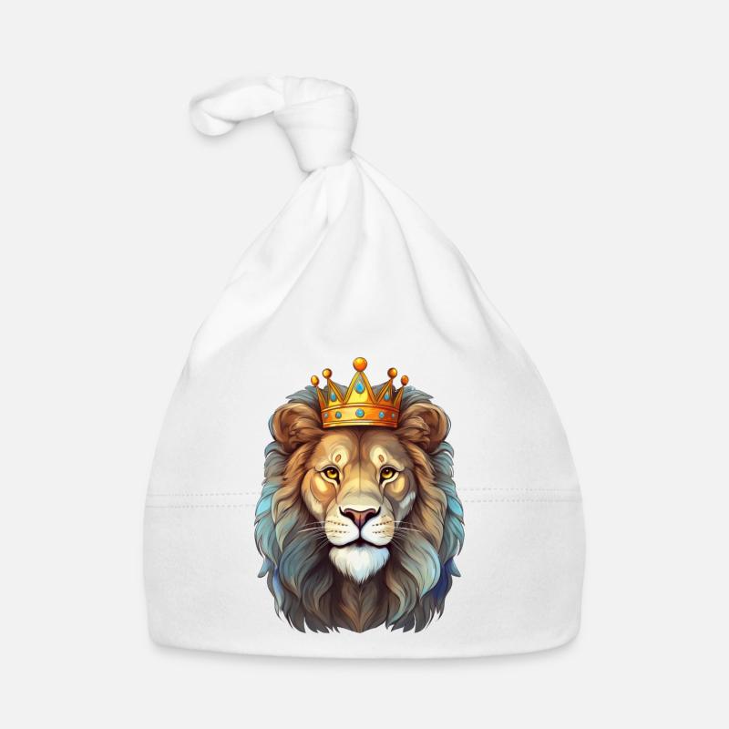 Lion avec couronne Bonnet bio Bébé