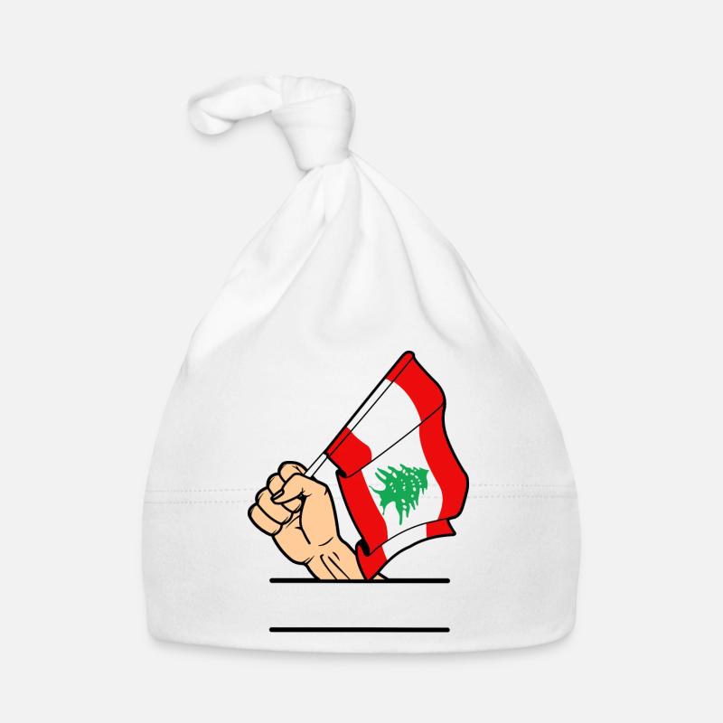 Drapeau Liban poing espace de texte Bonnet bio Bébé