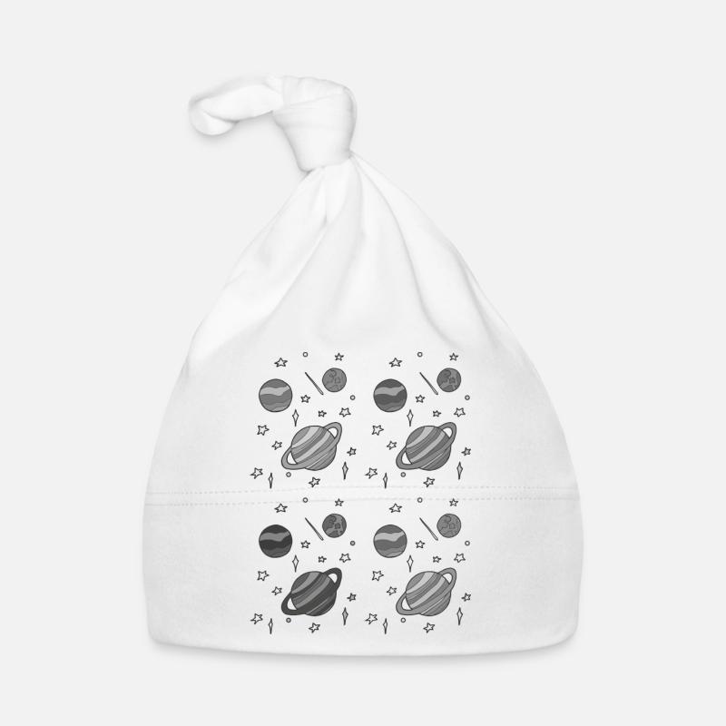 planetenmuster graustufen Baby Bio-Mütze