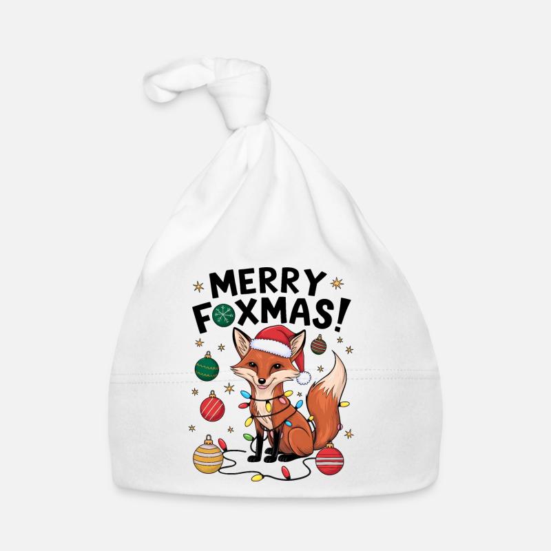 Fuchs Weihnachten Weihnachtspullover Merry Foxmas Baby Bio-Mütze