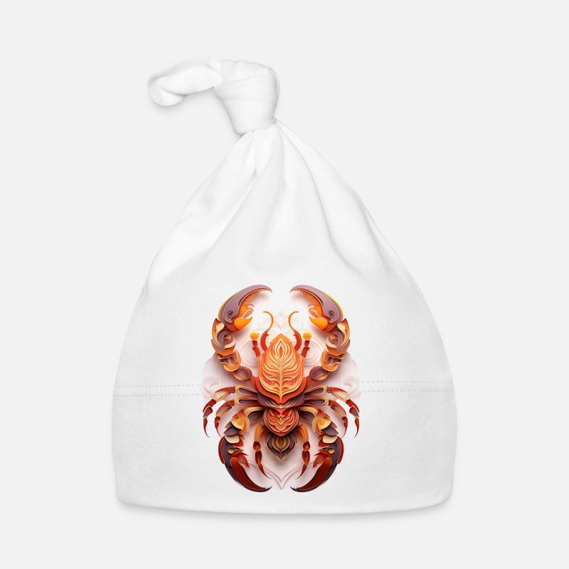 Signe du zodiaque Scorpion - Bonnet bio Bébé - blanc