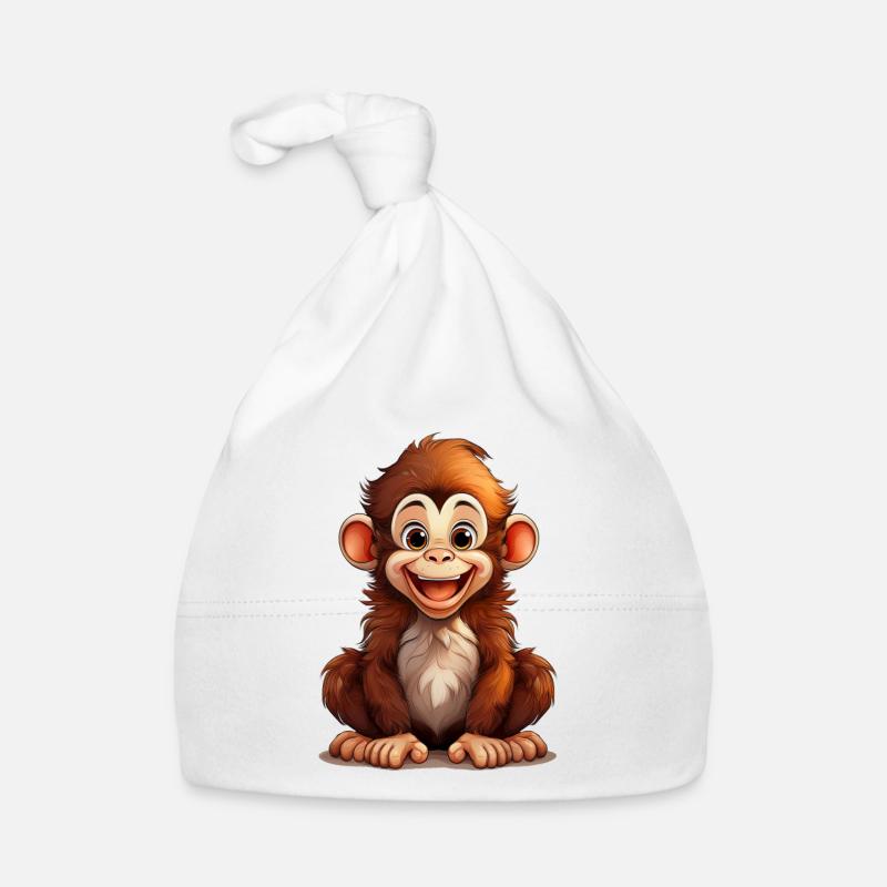 A cute, crazy monkey Organic Baby Cap