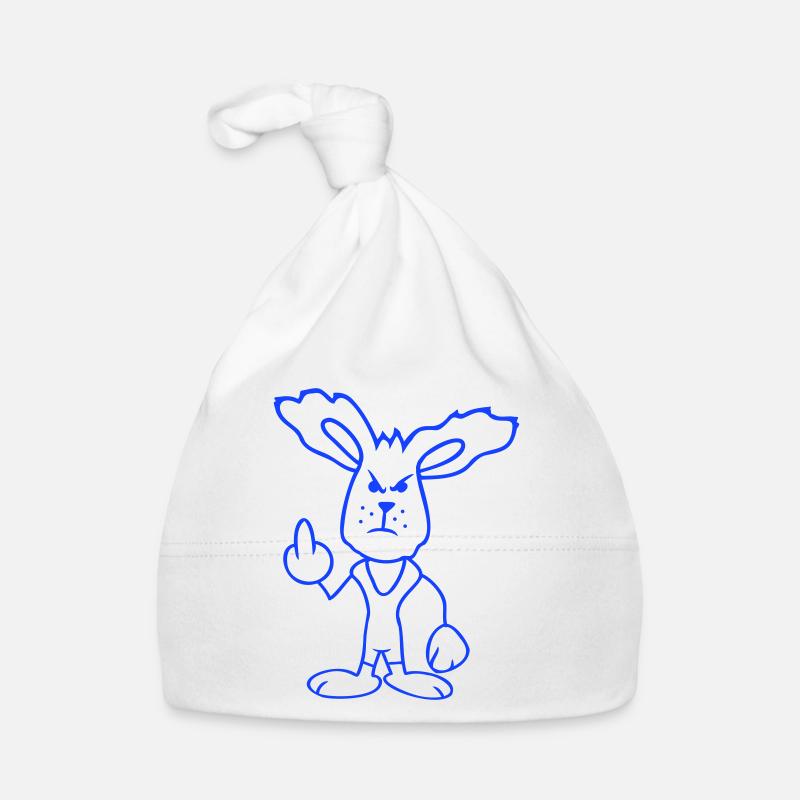 Hase Mittelfinger Zeigen Böse Frech Beleidigend Baby Bio-Mütze