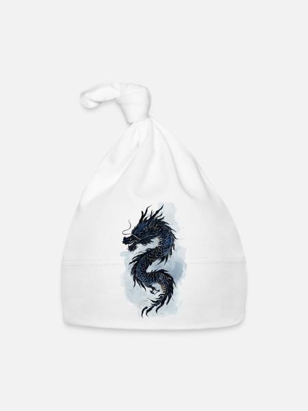 Cadeau de la mythologie de la Chine du dragon - Bonnet bio Bébé - blanc - Devant
