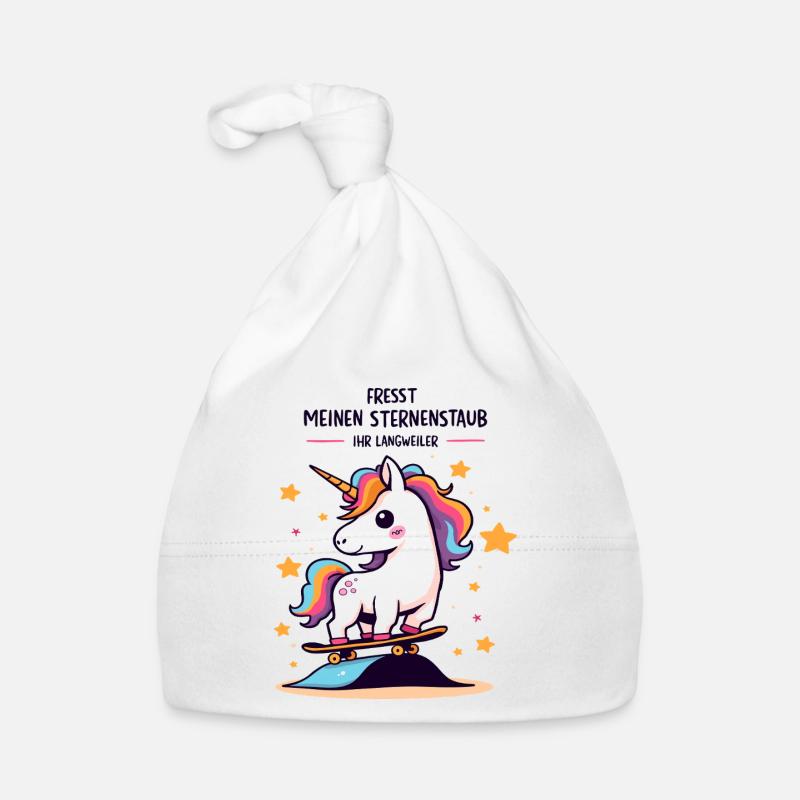 Skateboard-Einhorn Baby Bio-Mütze