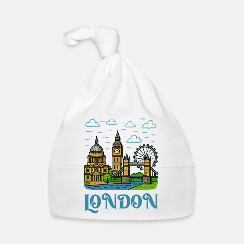 Ville de Londres 1 - Bonnet bio Bébé - blanc