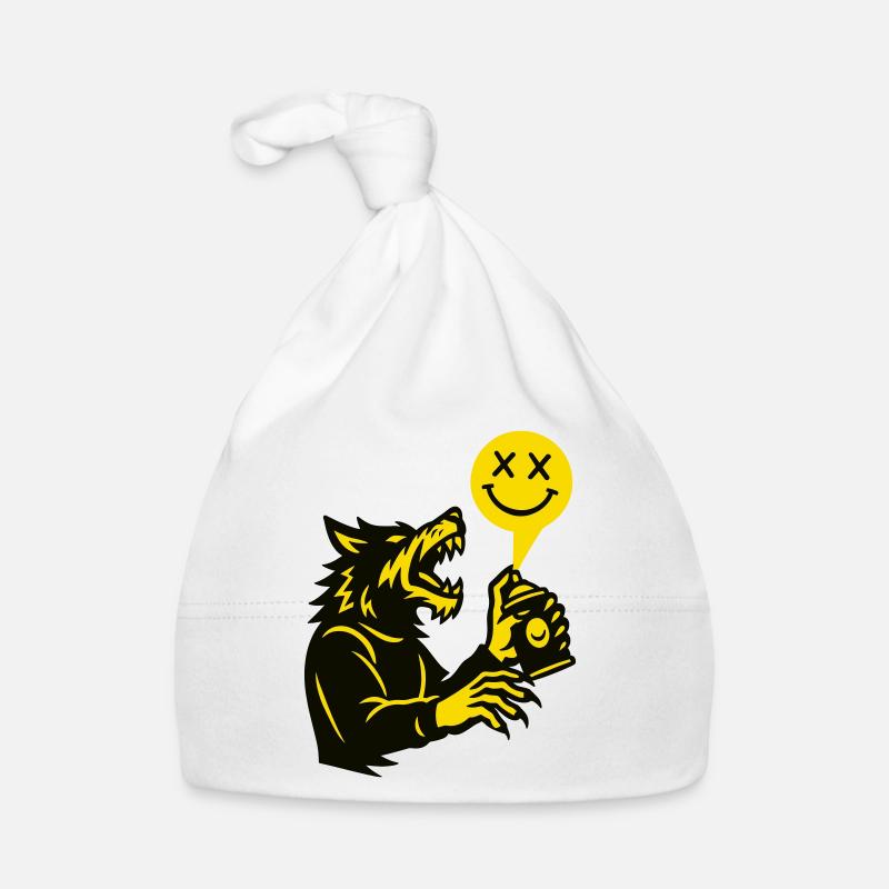 Graffiti werewolf sprays the moon! Organic Baby Cap