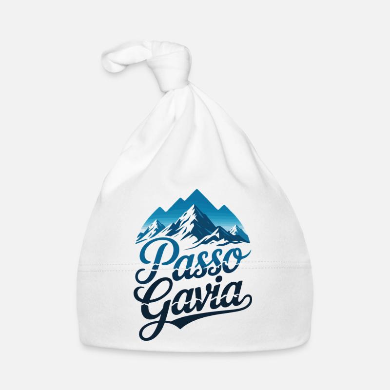 Passo Gavia Script Snow Peak Art Cappellino ecologico per neonato