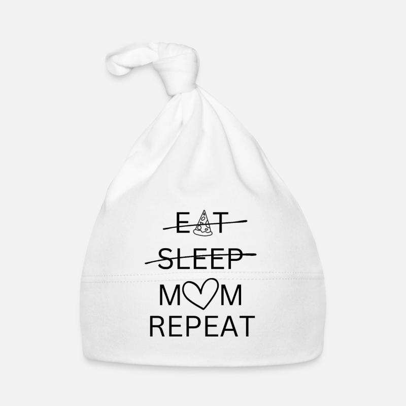Manger, dormir, maman, répéter - Bonnet bio Bébé - blanc