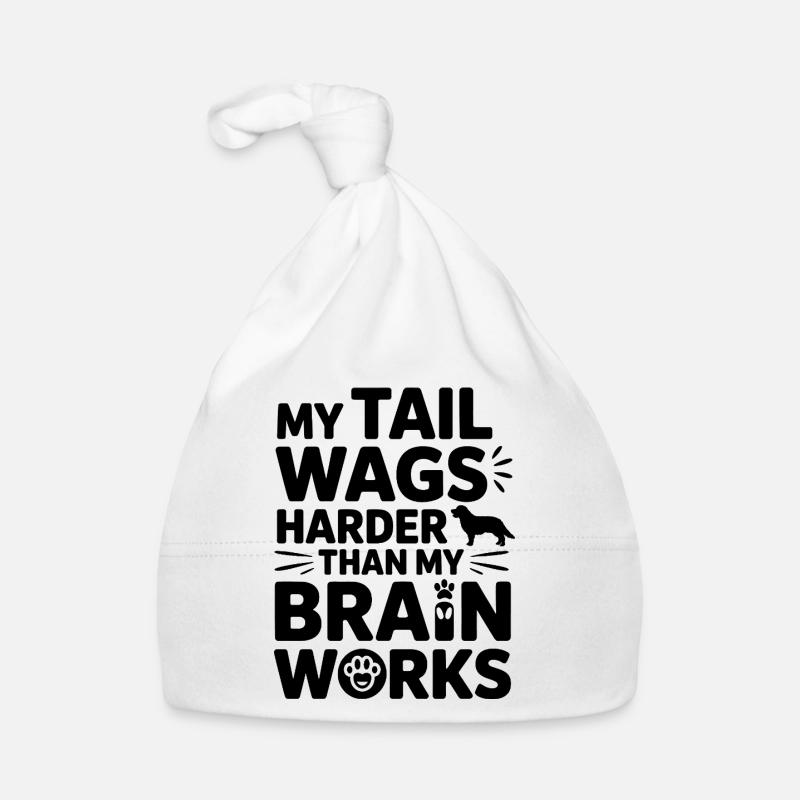 Drôle de chien citation Tail Wags Bonnet bio Bébé