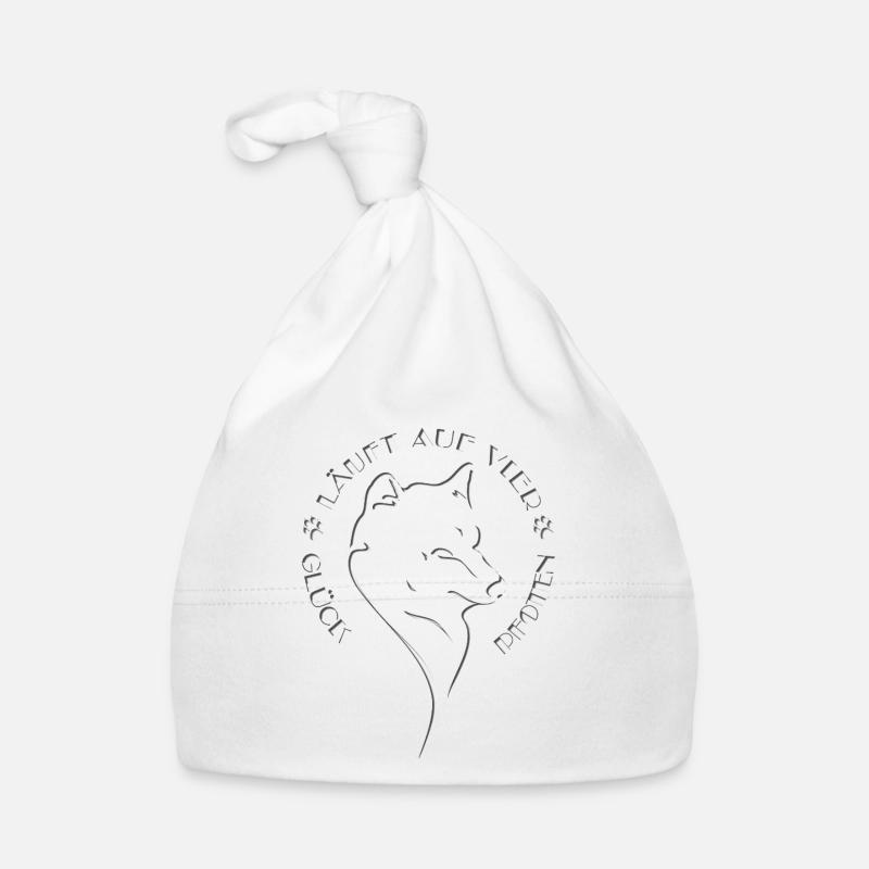 Silhouette de chien élégante avec message Bonnet bio Bébé