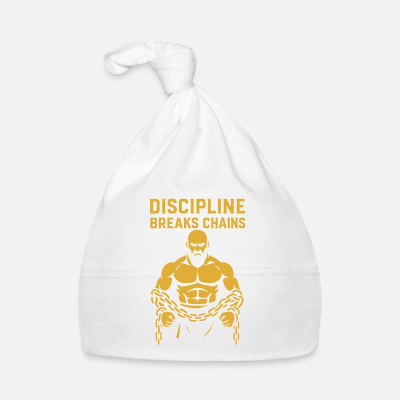 La discipline brise les chaînes Conception motivationnelle - Bonnet bio Bébé - blanc