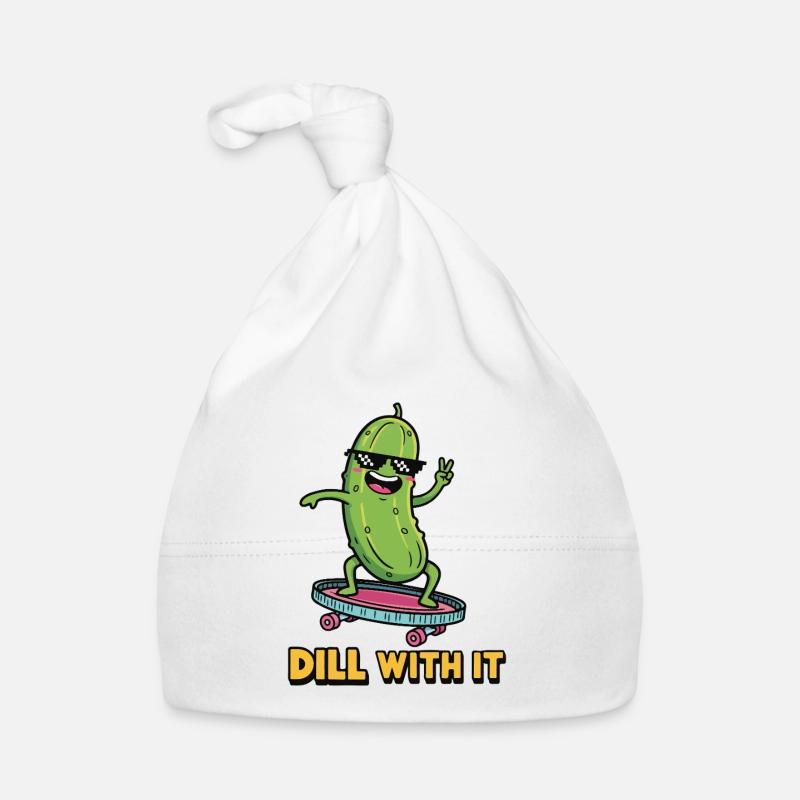 Gurken-Vibes - Baby Bio-Mütze - Weiß