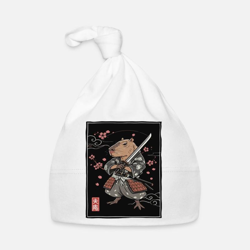 Samurai Frettchen Illustration Baby Bio-Mütze