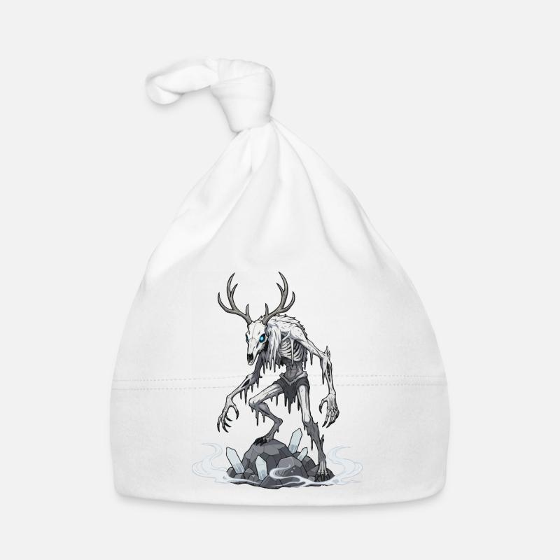 Wendigo Eisgeist Hirsch Skelett Baby Bio-Mütze