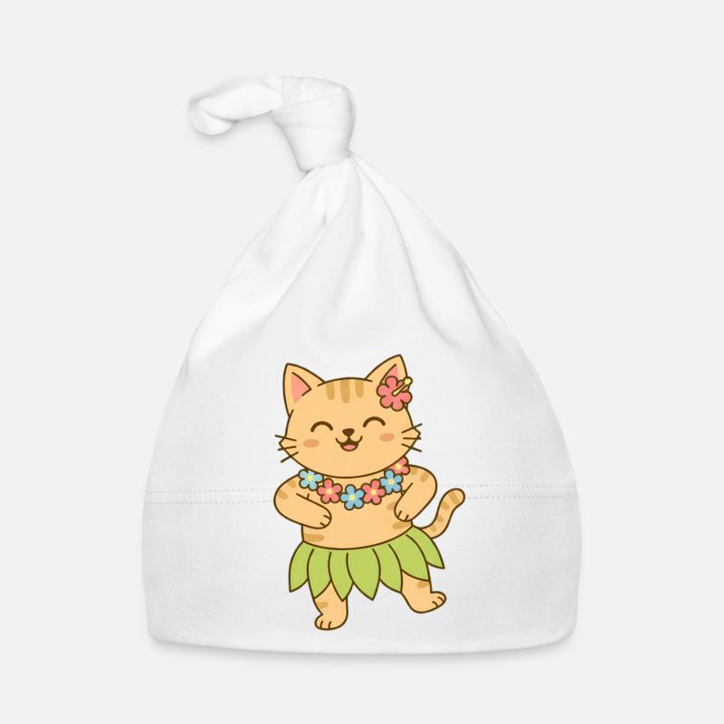 Cat in Hawaii Organic Baby Cap