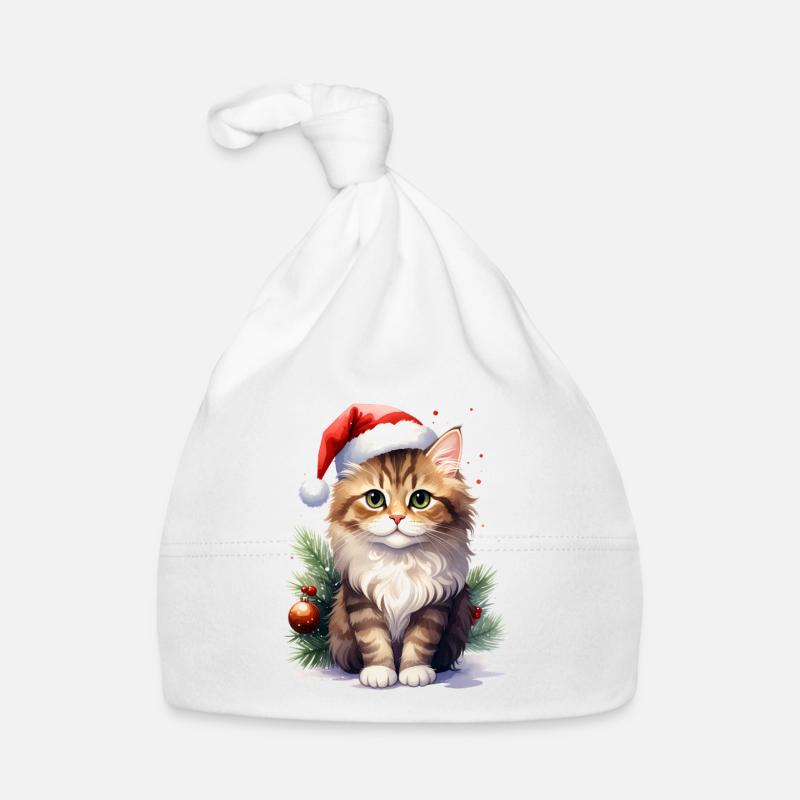 Chat comme Père Noël à Noël Bonnet bio Bébé