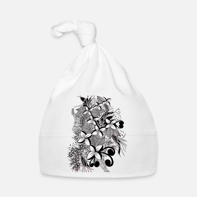 Lignes de fleurs monochromes Bonnet bio Bébé