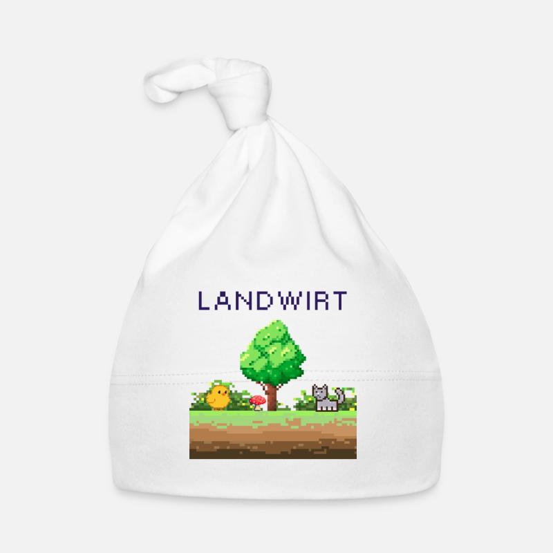 Farmer Pixel World Rural Scene Organic Baby Cap