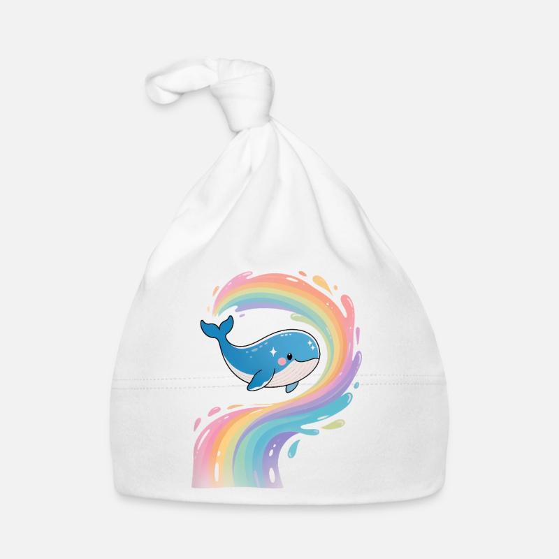 🐳 Regenbogenwal - Magisch Baby Bio-Mütze