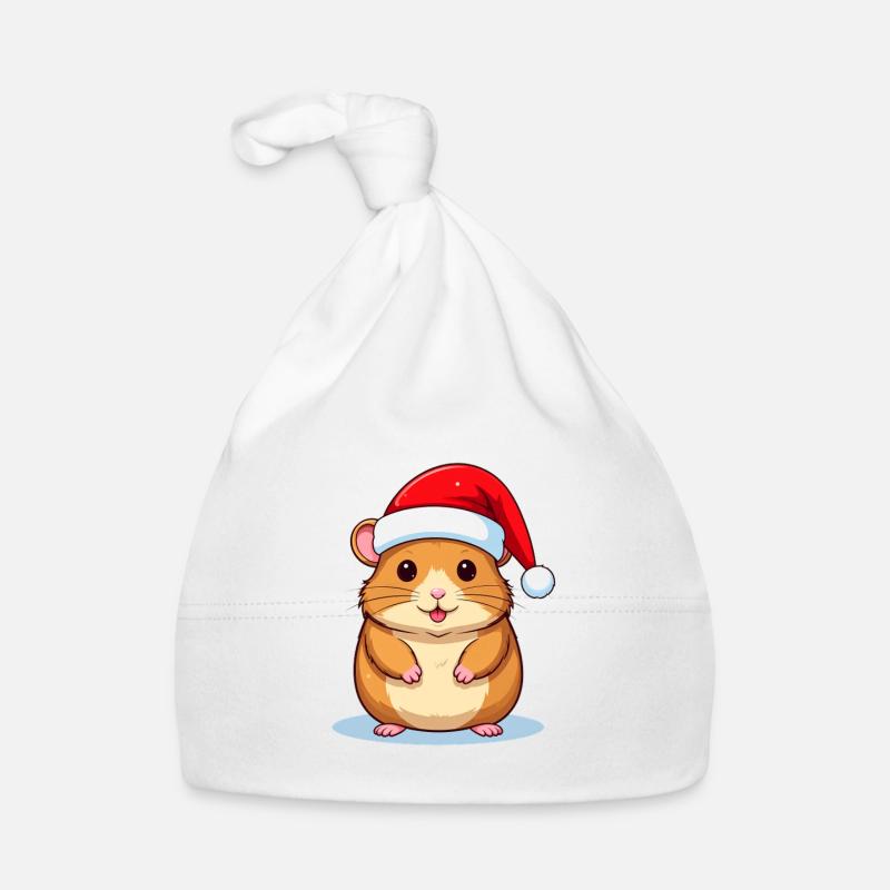 Hamster avec chapeau de Père Noël adapté pour Noël Bonnet bio Bébé