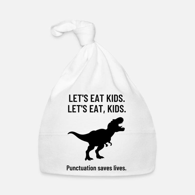 Professeur d’anglais Funny Grammar High School T-Rex - Bonnet bio Bébé - blanc