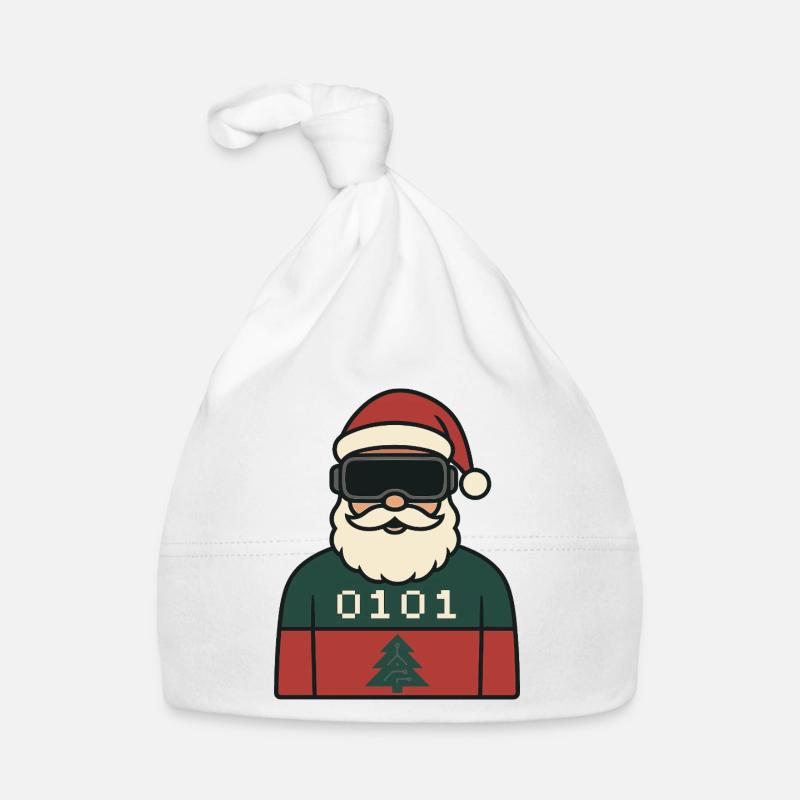 Cyber Santa VR Christmas Design Organic Baby Cap