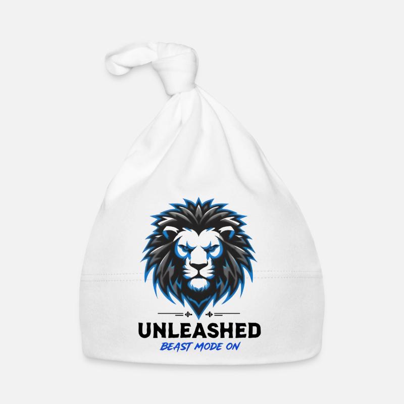 Blue Neon Lion Crest Unleashed Organic Baby Cap