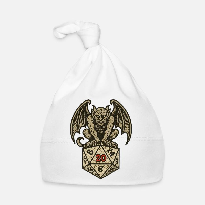 Gargoyle on a D20 Dice Arc Organic Baby Cap