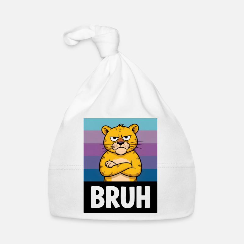 Grummel Katze BRUH Baby Bio-Mütze