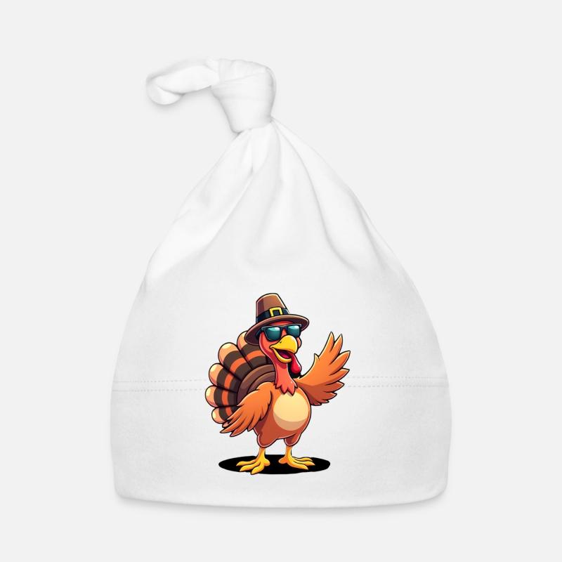 Thanksgiving Drôle Dinde de Thanksgiving Bonnet bio Bébé