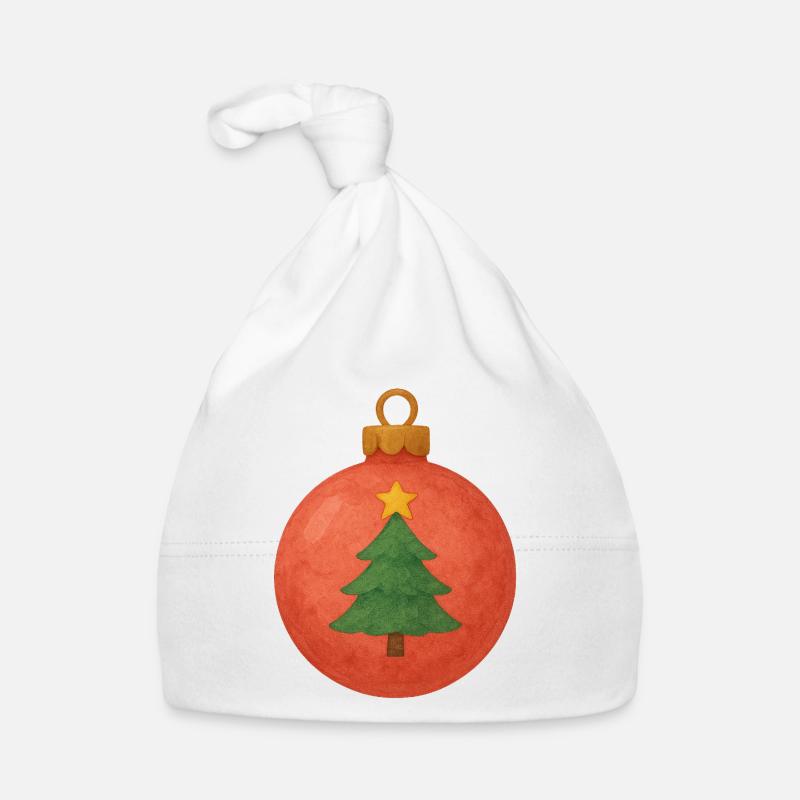 Christmas ball with Christmas tree Organic Baby Cap