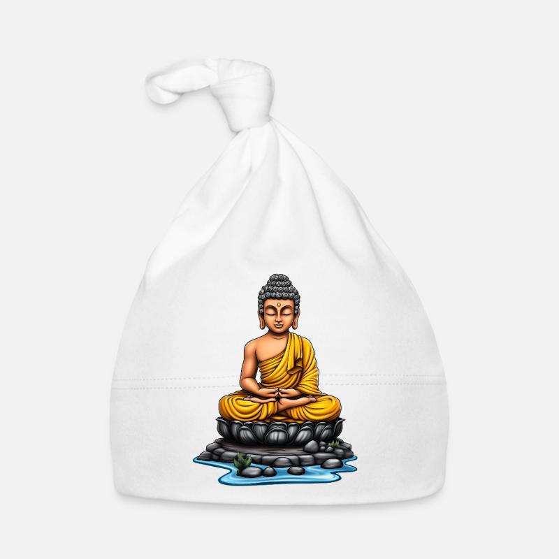 Buddha bei Meditation Baby Bio-Mütze