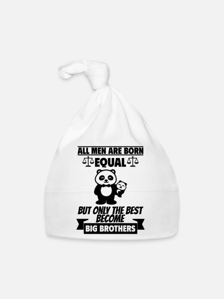 All men are born equal, big brother - Organic Baby Cap - white - Front