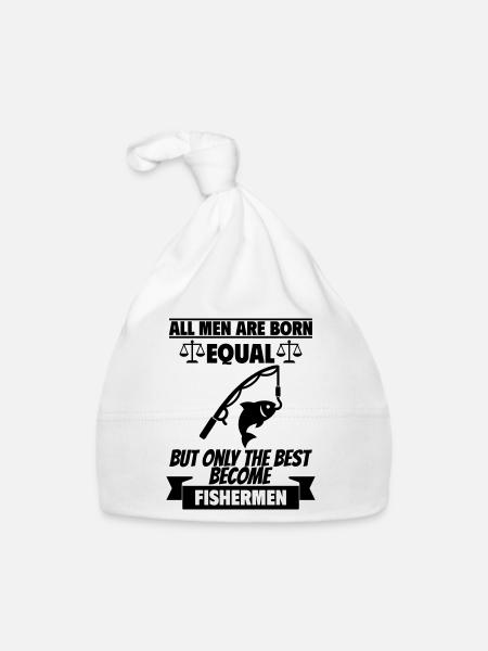 All Men Are Born Equal Anglers - Organic Baby Cap - white - Front