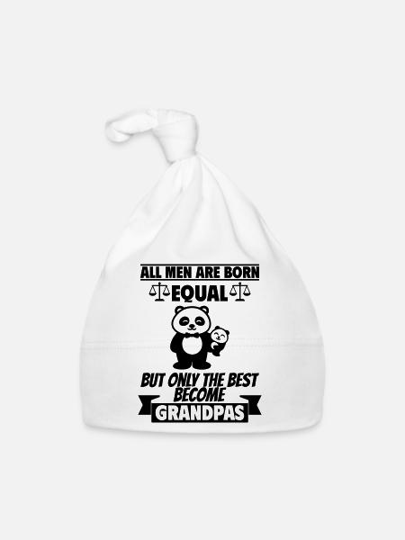 All men are born equal grandpas - Organic Baby Cap - white - Front