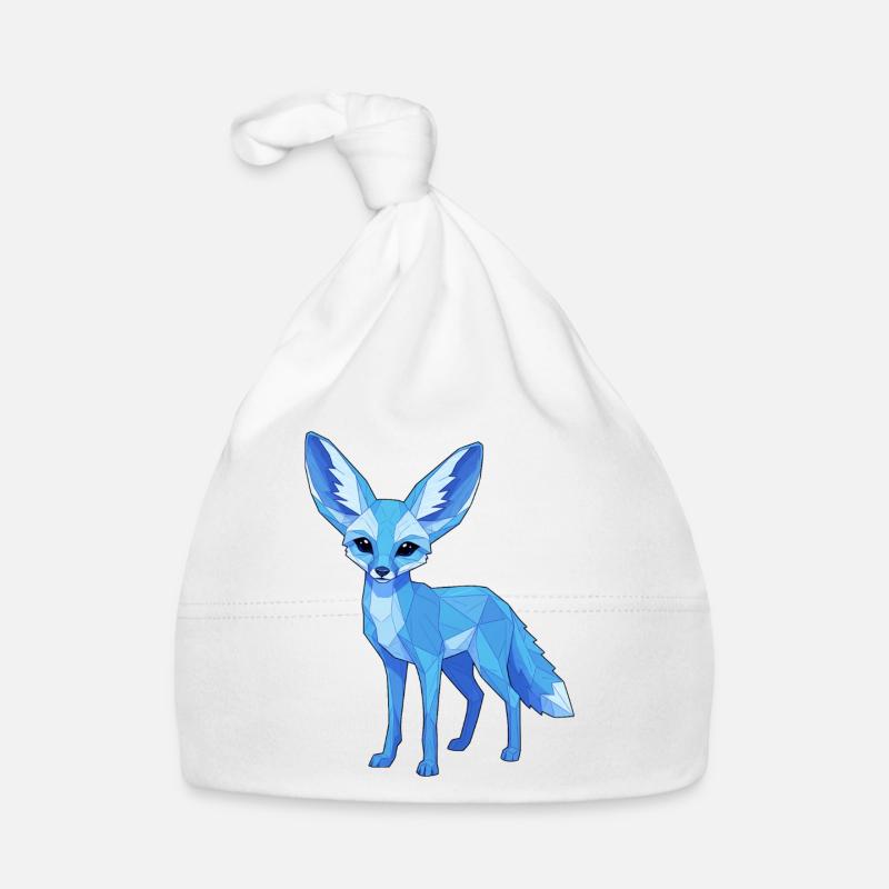 Blue Geometry Fox Organic Baby Cap