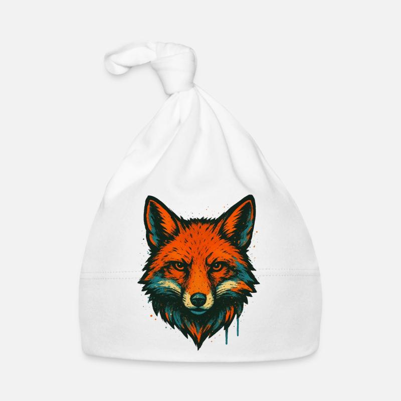 Renard en graffiti au néon Bonnet bio Bébé