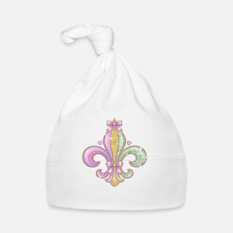 Pastell Glitzer Fleurdelis Baby Bio-Mütze