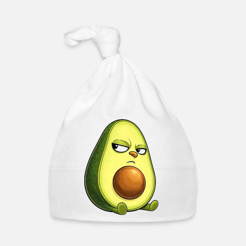 Coole Avocado mit Sonnenbrille skeptischer Blick Baby Bio-Mütze