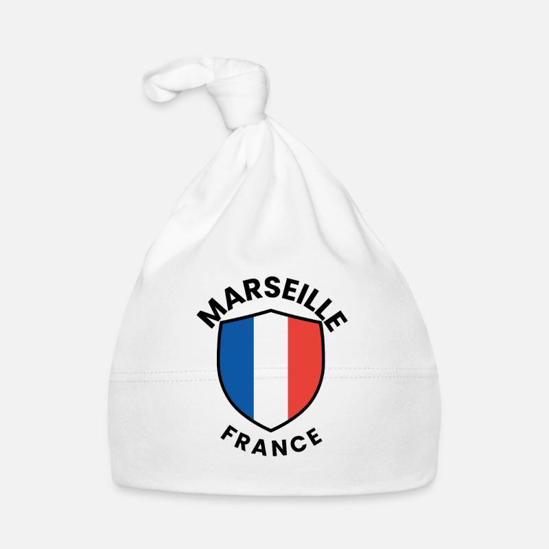 Bouclier du drapeau de Marseille Bonnet bio Bébé