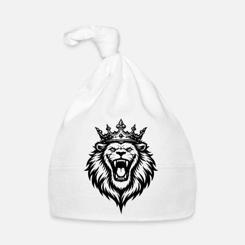 Brüllender Löwe mit Krone  Baby Bio-Mütze