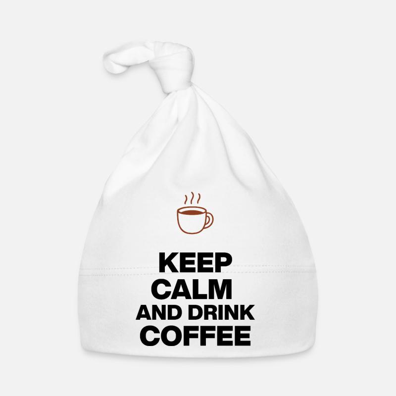 KEEP CALM AND DRINK COFFEE, COFFEE JUNKIE GIFT Organic Baby Cap